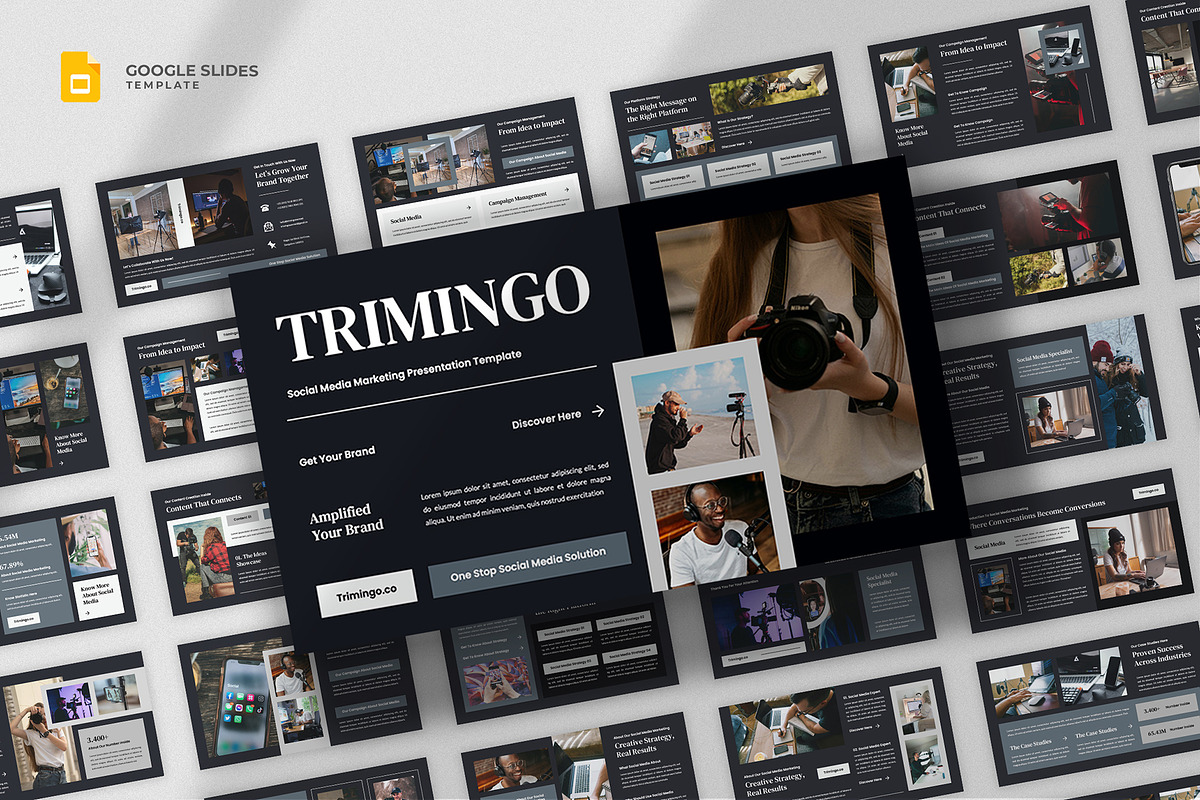 Social Media Marketing Google Slides, a Presentation Template by fluffstudio (Photo 1 of 4)