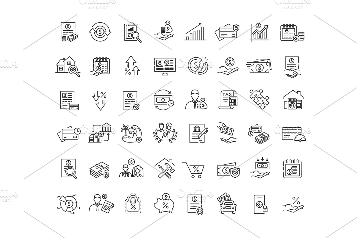 Personal Finance and Banking Icons, a Finance Illustration by Tettygreen