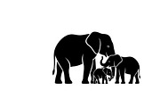 elephant family silhouette design, an Illustration by Amazin_art (Thumbnail 21 of 51)