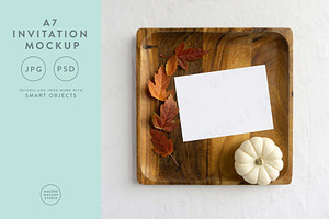 A7 Landscape Fall Invitation Mockup