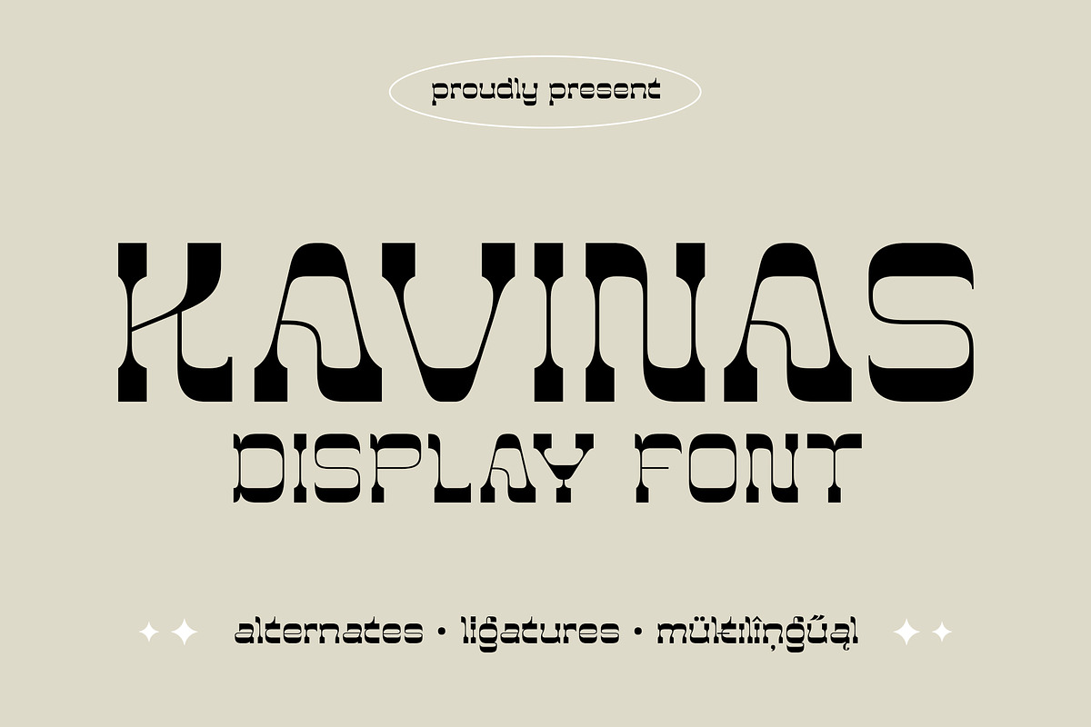 KAVINAS - Retro Display Font, a Font by Ekahermawan (Photo 1 of 13)