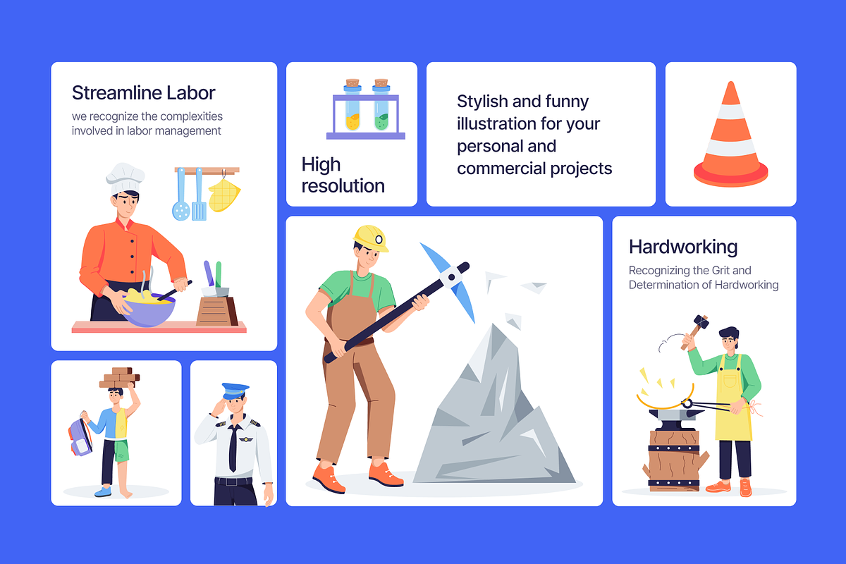 Labor Day Illustrations, a Person Illustration by Prosymbols (Photo 6 of 11)