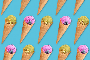 Geometric ice cream food pattern, a Food & Drink Photo by BOOCYS