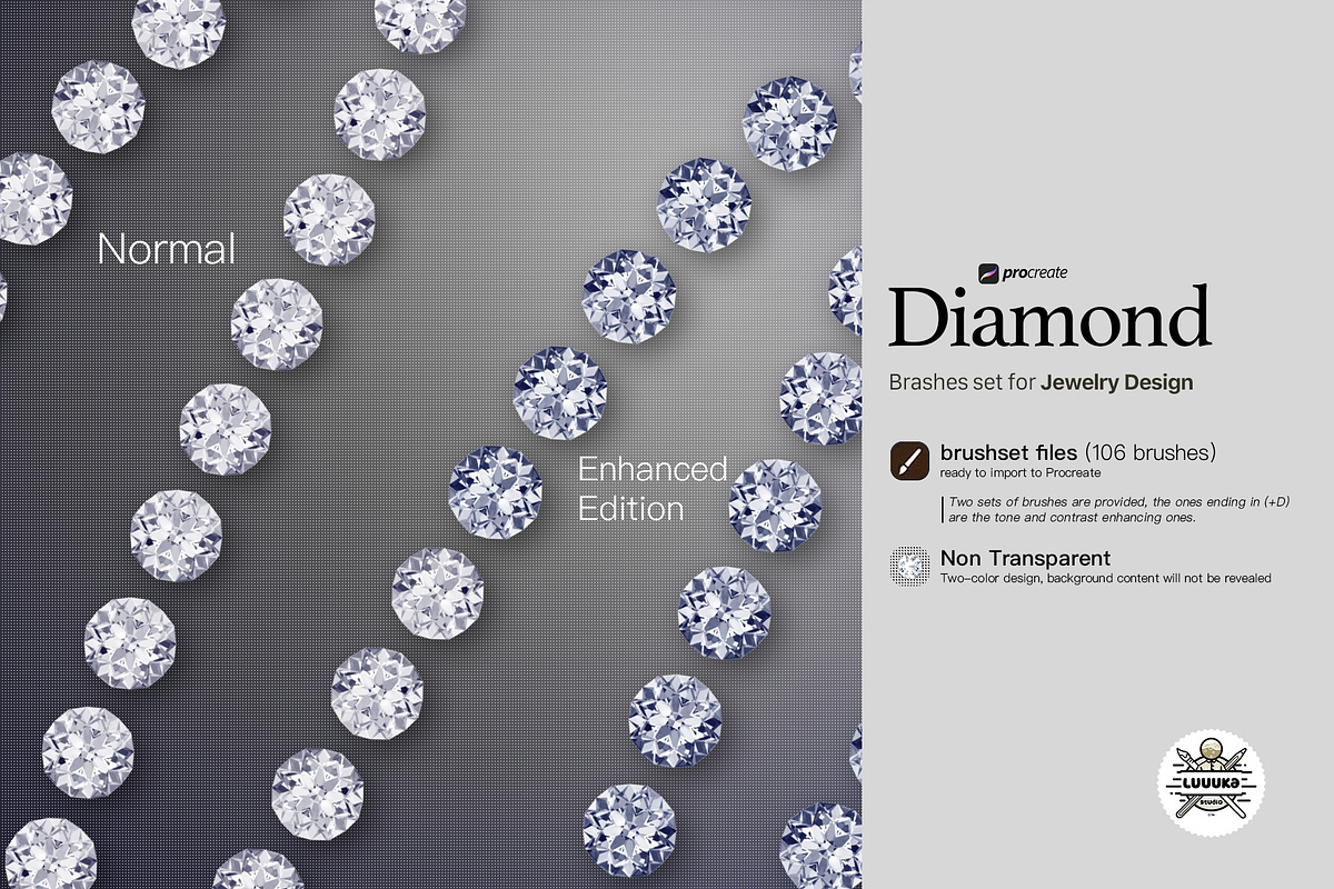 106 Procreate diamond brashes set, a Brush Add-On by Luuuka studio (Photo 3 of 10)
