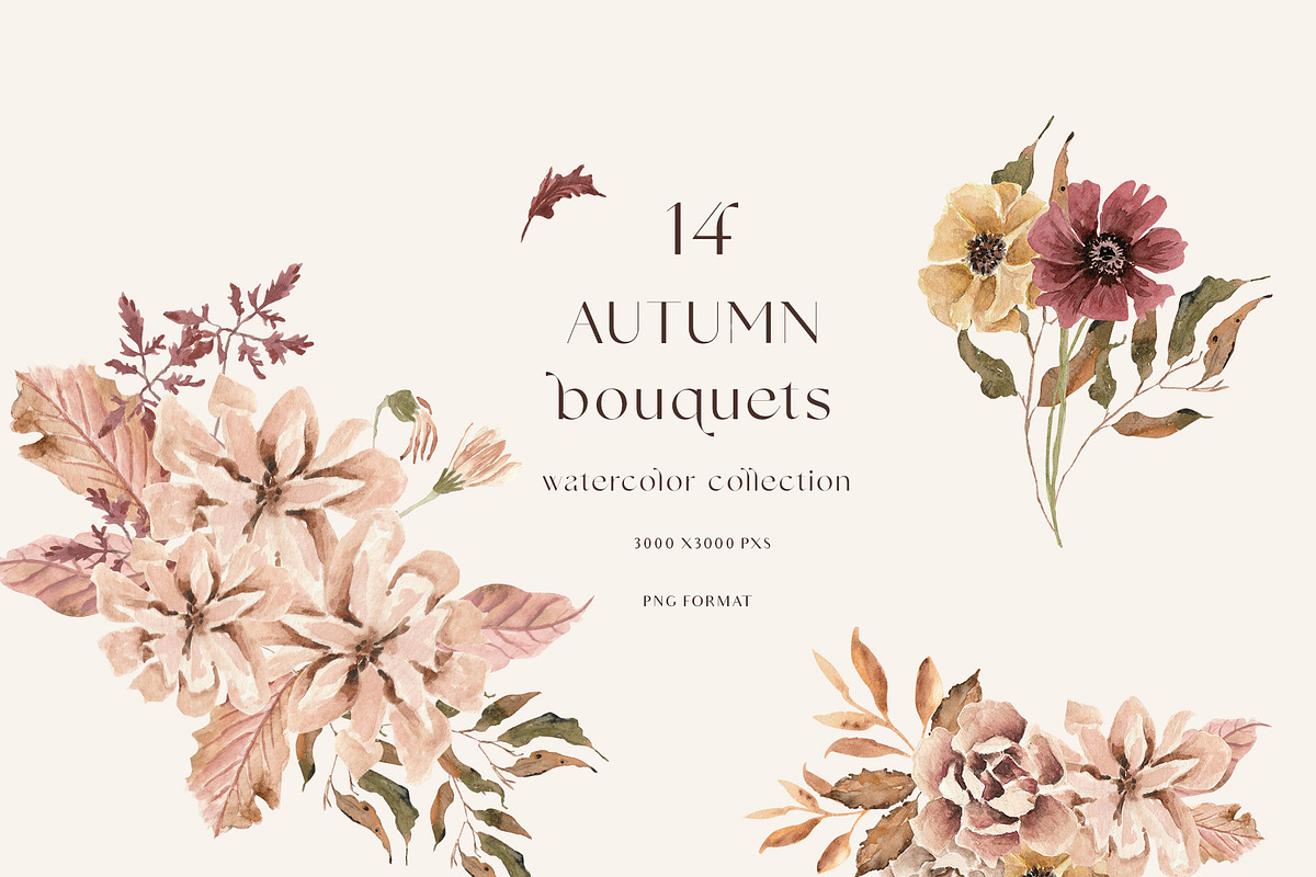 Fall Autumn set- Pumpkins & Florals, a Seasonal Illustration by Grace Noboa Illustrations (Photo 4 of 13)