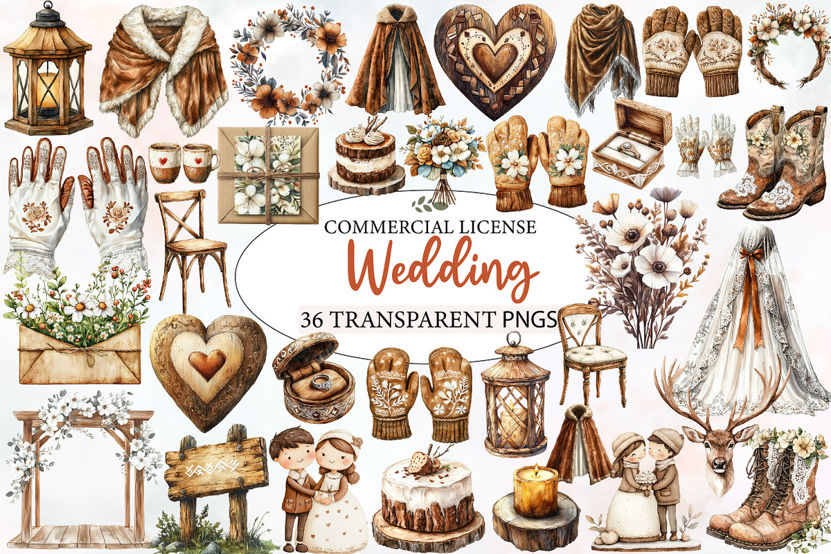 Nordic Wedding Day Clipart, an Illustration by Designworld (Photo 1 of 5)