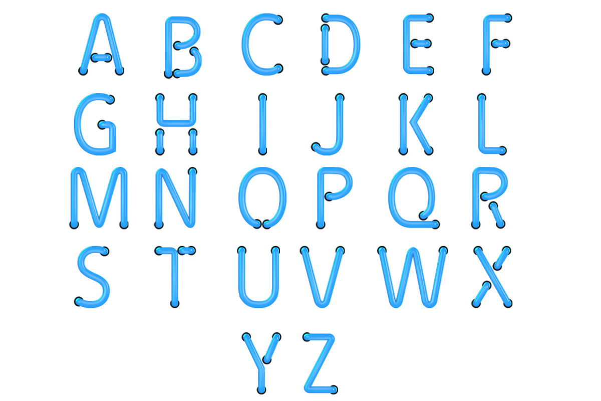 BLUE NEON - Colour font preview 2