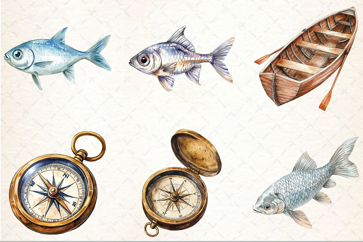 Summer fishing Equipments Clipart, an Illustration by Rose Art (Photo 4 of 4)