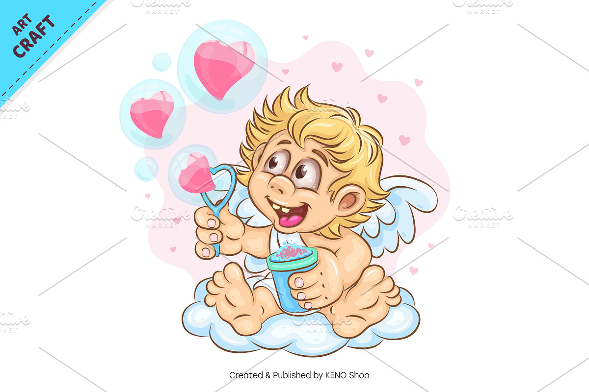 Bundle Cartoon Cupid 03. Tshirt, a Person Illustration by KENO Mascots (Photo 9 of 13)