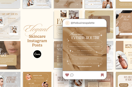 Elegant Skincare Instagram Posts, a Social Media Template by Creatif Foundry