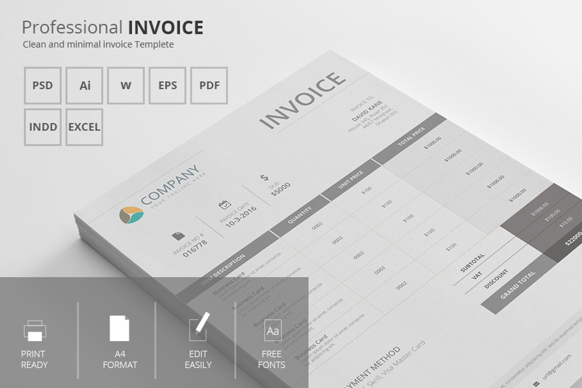 Invoice, a Stationery Template by art_ample (Photo 1 of 7)