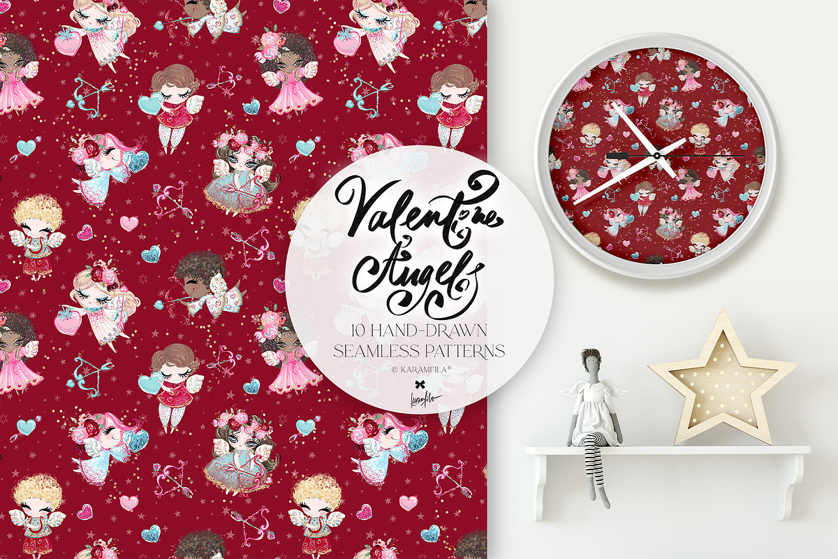 Valentine Cupid Seamless Patterns, a Pattern Graphic by KaramfilaS (Photo 10 of 12)