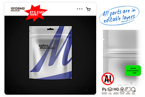 Metallic Stand-up Pouch Mockup, a Packaging Mockup by Reformer Mockup
