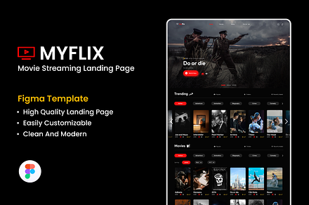 MyFlix Video Streaming Website UI, an UI Kit Template by Hammad
