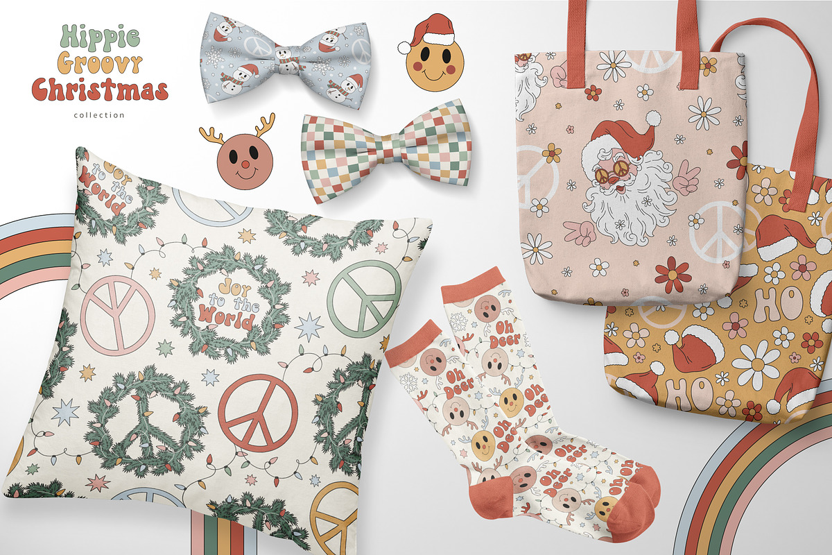 Retro Groovy Christmas collection, a Pattern Graphic by @olga.angelloz (Photo 12 of 12)