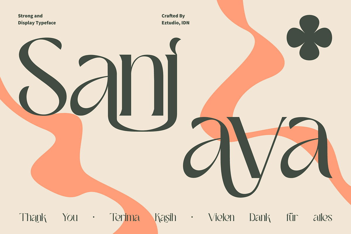 Ez-Sanjaya - Modern Decorative Font, a Serif Font by Eztudio (Photo 11 of 12)