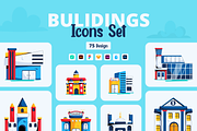 Flat Buildings Icons, a Duotone Icon by Prosymbols (Thumbnail 1 of 8)