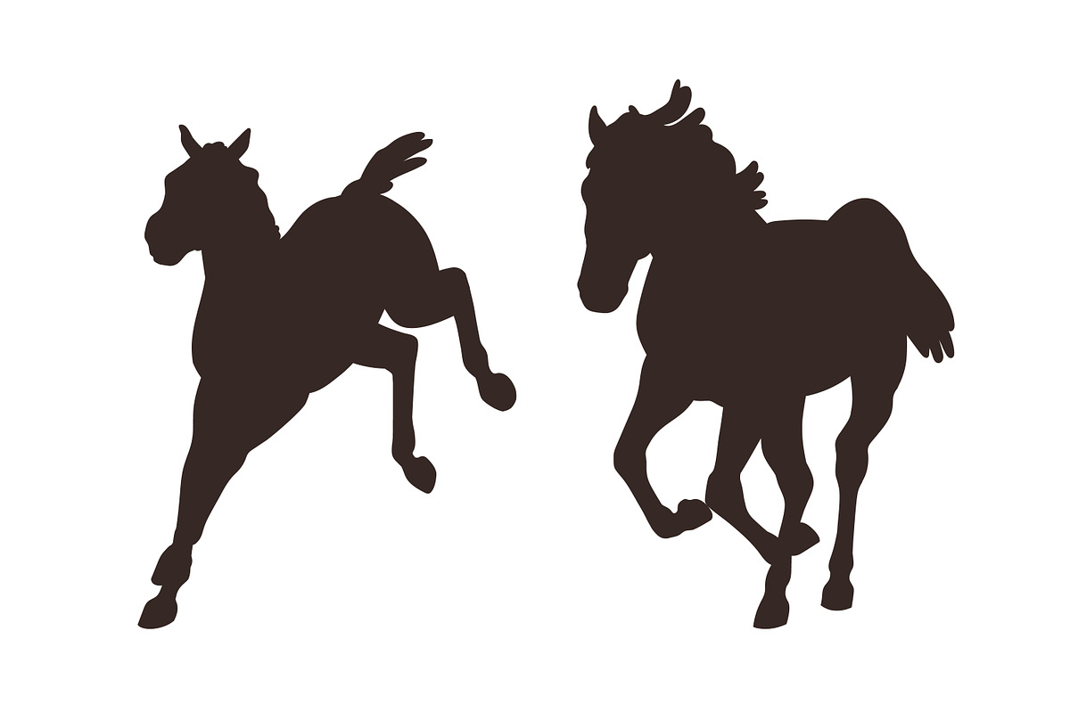 Horse silhouettes in movement set, an Animal Illustration by Good Studio (Photo 4 of 8)