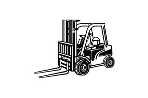 Fork Lift, Forklift Warehouse -, an Illustration by Digital-Clipart