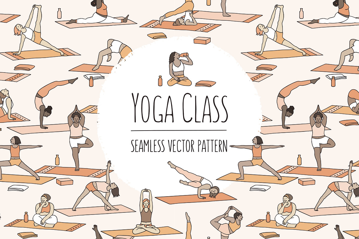 Yoga Class Seamless Pattern, a Pattern Graphic by Franzi draws (Photo 1 of 3)