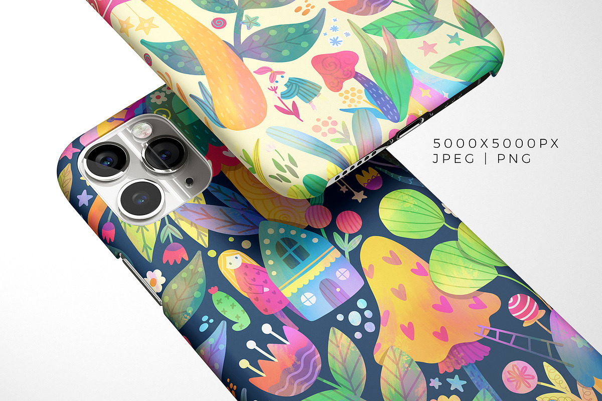 Funny Mushrooms Pattern | Floral, a Pattern Graphic by Velliniki (Photo 5 of 10)
