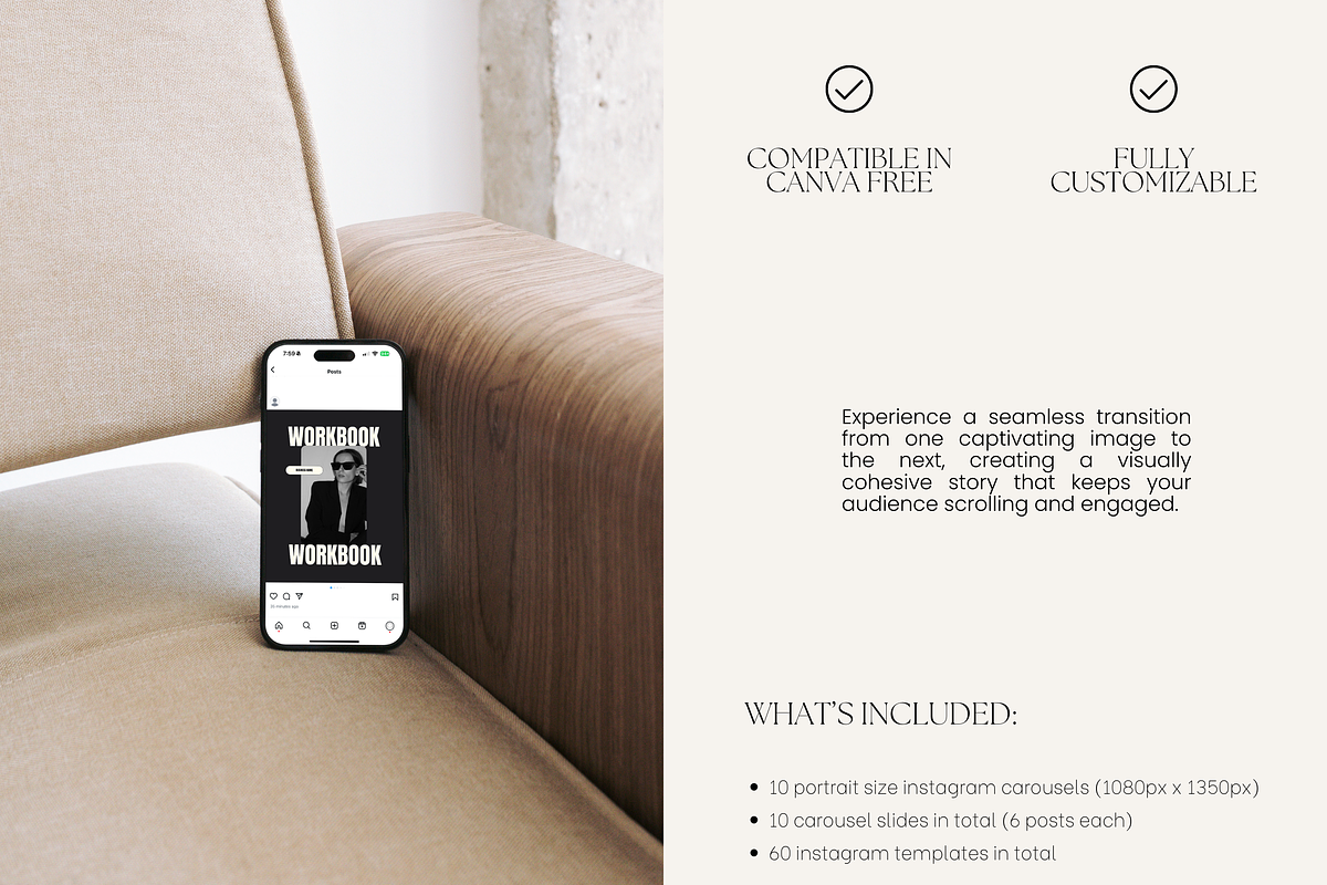 Modern Instagram Carousel Canva, a Social Media Template by Branding Babe Co. (Photo 2 of 9)