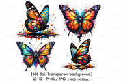 Butterfly illustrations with splash, an Animal Illustration by yod67 (Thumbnail 1 of 10)