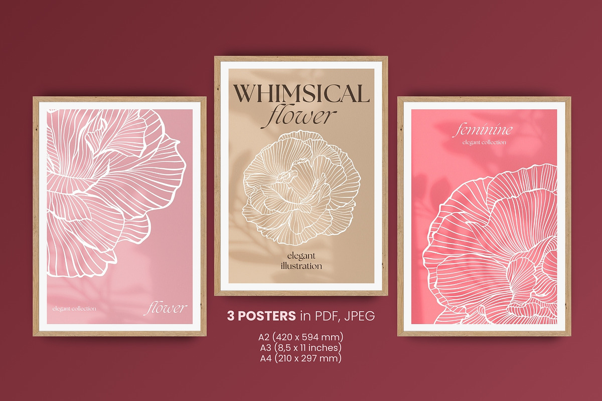 Whimsical Flowers Collection, a Decorative Illustration by ilonitta (Photo 2 of 12)