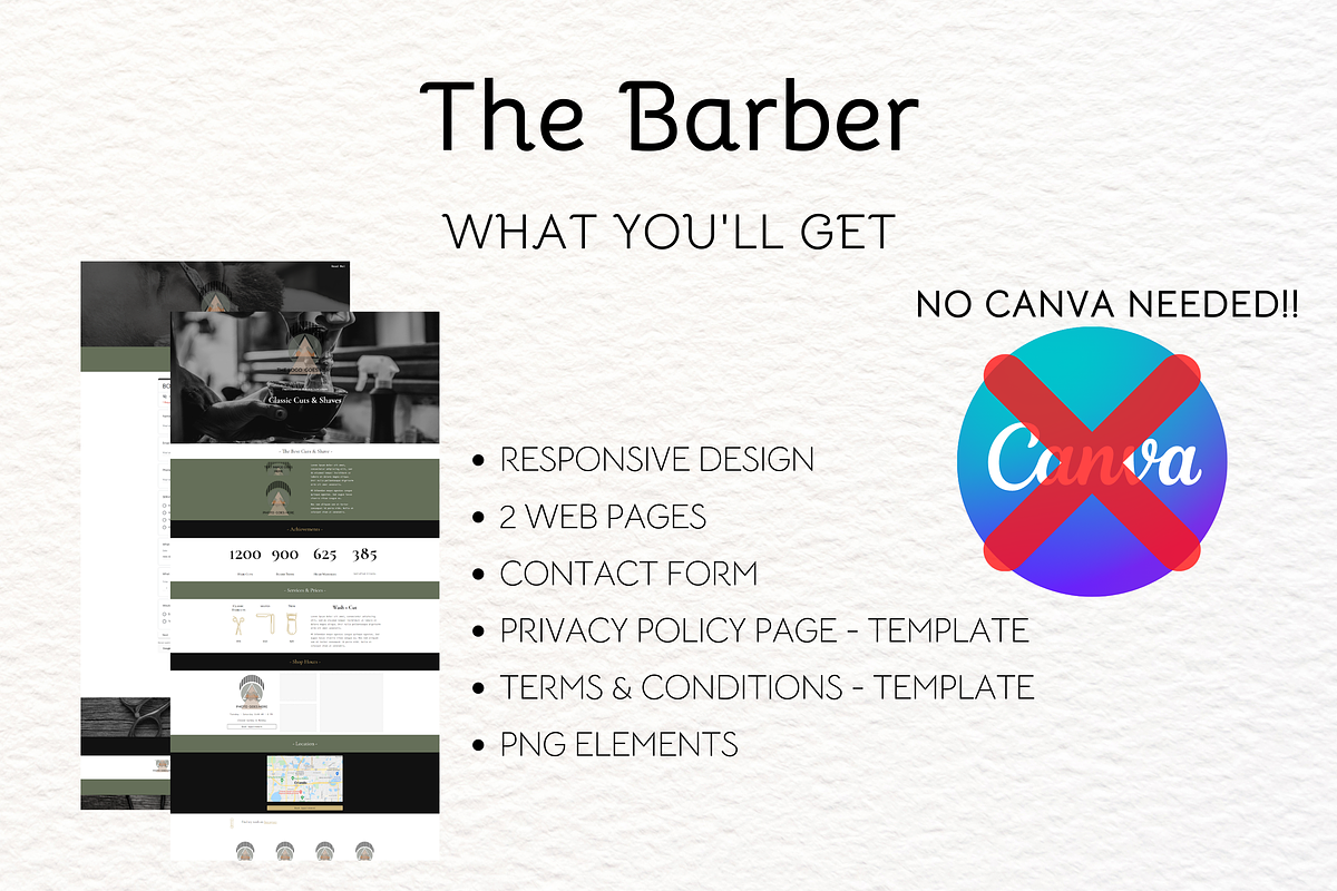 Google Sites Theme | The Barber, a Templates & Theme by She Designs Things (Photo 5 of 8)