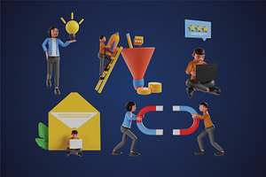 Marketing E-commerce 3d Icons