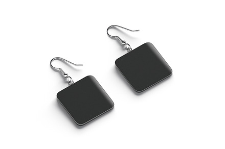 Black Square Earring Pair 3D Model, an Object 3D Model by rebrandy