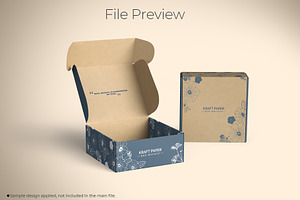 Square Kraft Paper Mailer Box Mockup