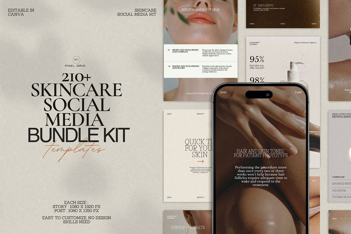Luxury Skincare Canva Bundle Kit