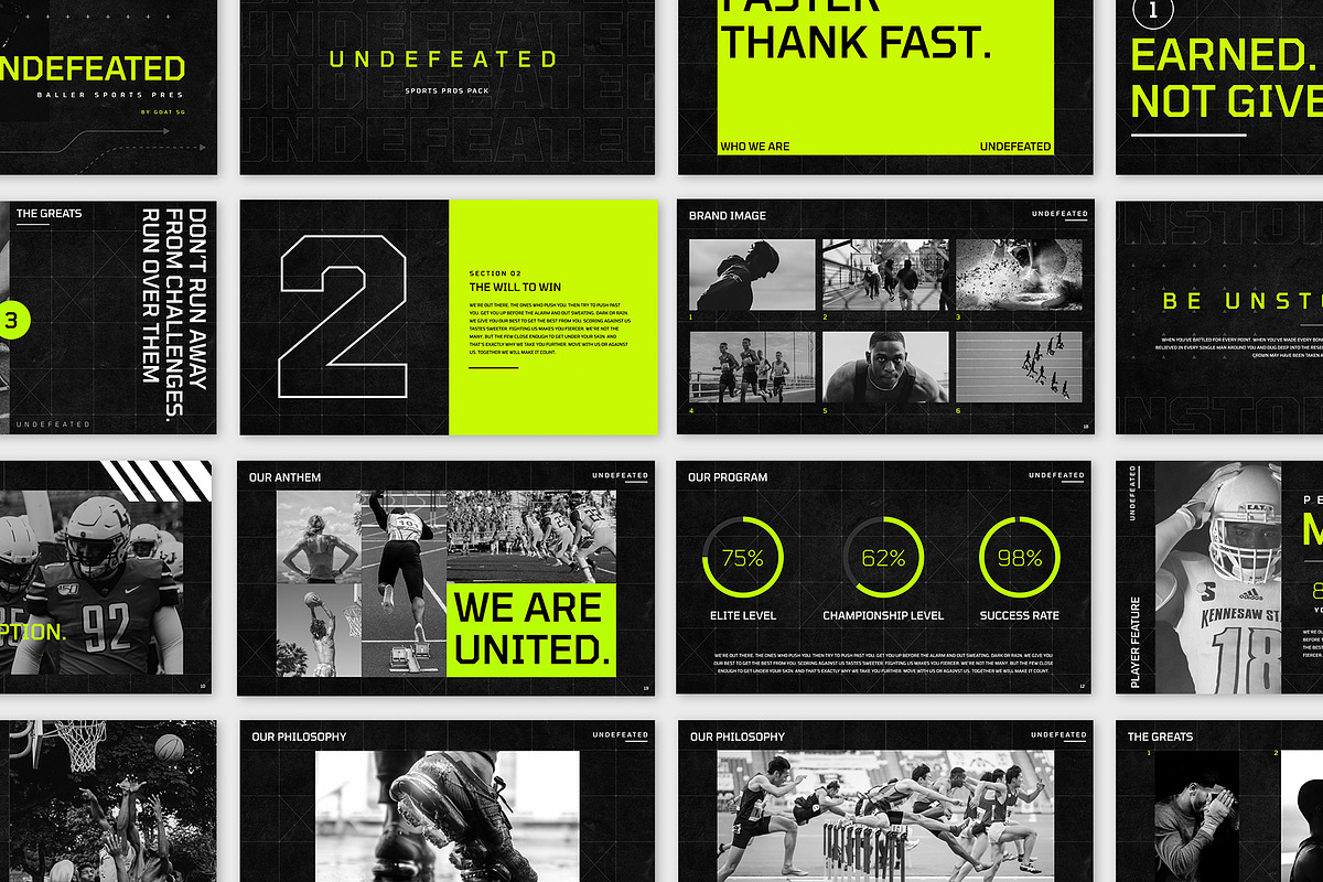 UNDEFEATED - PRO SPORTS KEYNOTE PACK, a Presentation Template by GOAT Design Co. (Photo 2 of 12)
