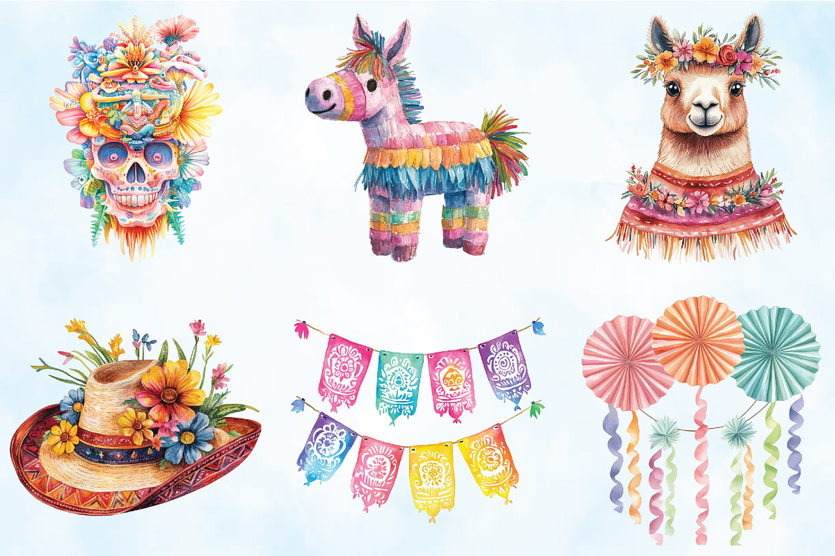 Watercolor Cinco De Mayo PNG, an Illustration by VintageArt (Photo 4 of 5)