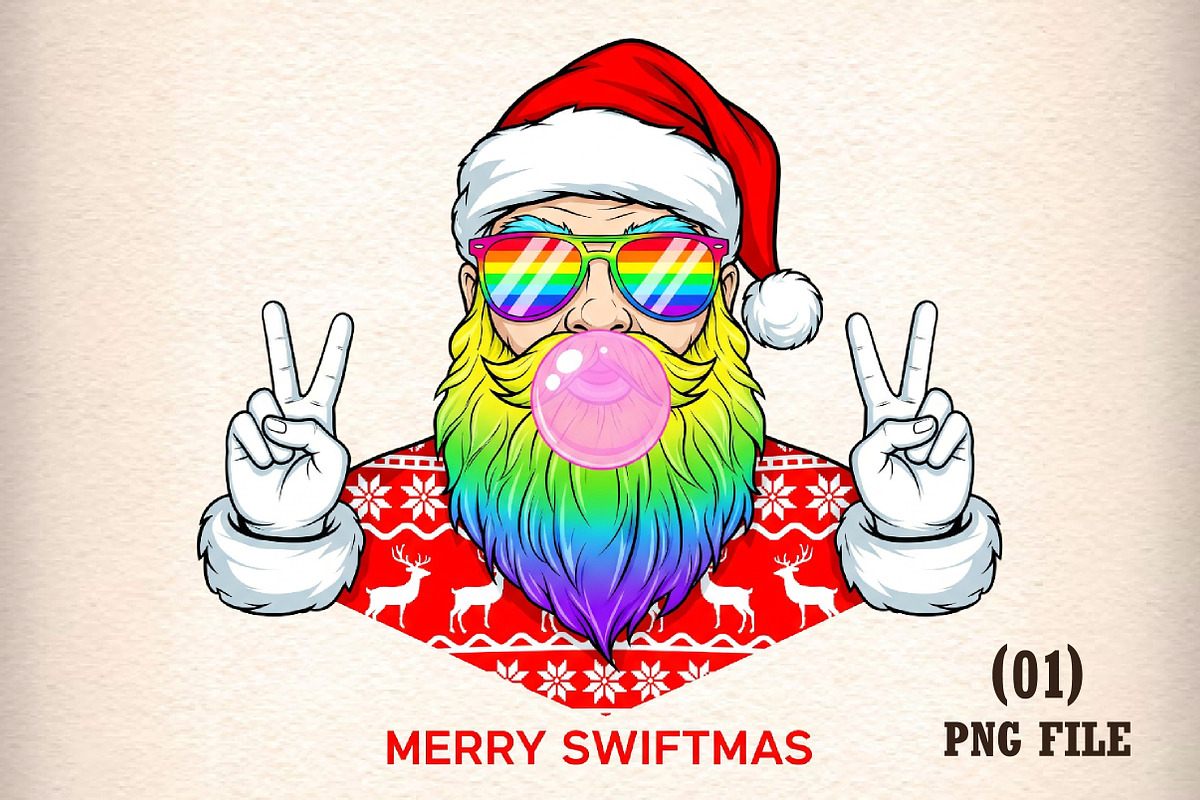 Merry Swiftmas Retro Christmas PNG, an Illustration by DreamArtGraphic (Photo 1 of 5)