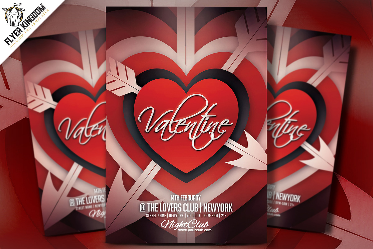 Valentine Textured Template, a Flyer Template by FlyerKingdom