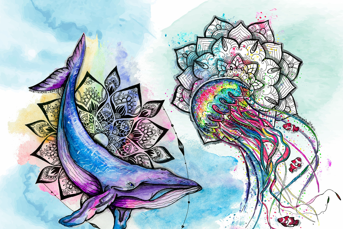 Set of bright watercolor animals, an Animal Illustration by Siriliadka Dreams (Photo 11 of 11)