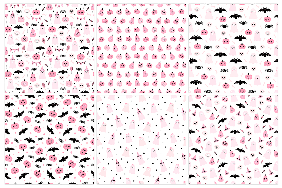 Cute Pink Halloween seamless pattern, a Pattern Graphic by IrinaShishkova (Photo 2 of 7)