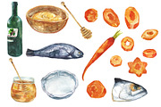 Watercolor Rosh Hashanah set, an Illustration by DollyPotterson (Thumbnail 4 of 6)