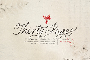 Thirty Pages - Handwritten Script, a Script Font by Sarid Ezra