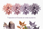 Watercolor Flower, Halloween Clipart, an Illustration by May • SHO (Thumbnail 6 of 17)