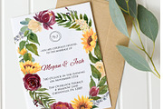 Sunflowers and Burgundy Flowers, an Illustration by Graphic Blue Bird (Thumbnail 6 of 11)