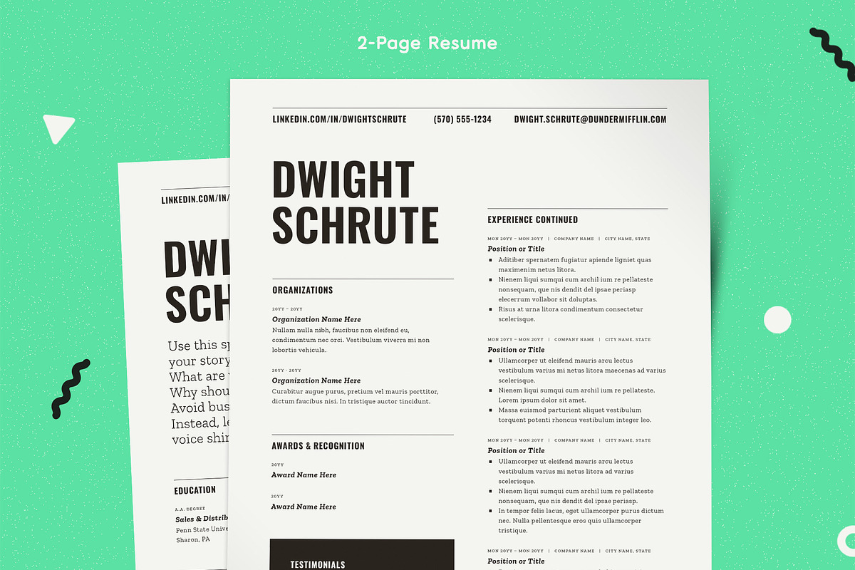 Resume Template Word Pages InDesign, a Resume Template by More Profesh (Photo 2 of 8)