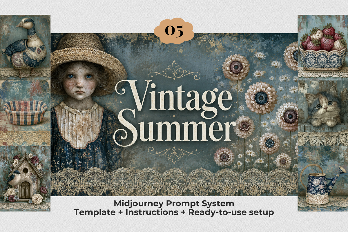 Midjourney Celestial Summer Edition, a Decorative Illustration by Print Haven Mochi Vintage (Photo 6 of 6)
