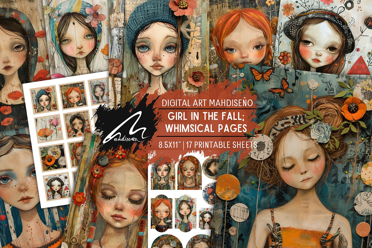 Whimsical Girl in the Fall Pages, a Person Illustration by Digital Art Mahdiseño (Photo 1 of 10)