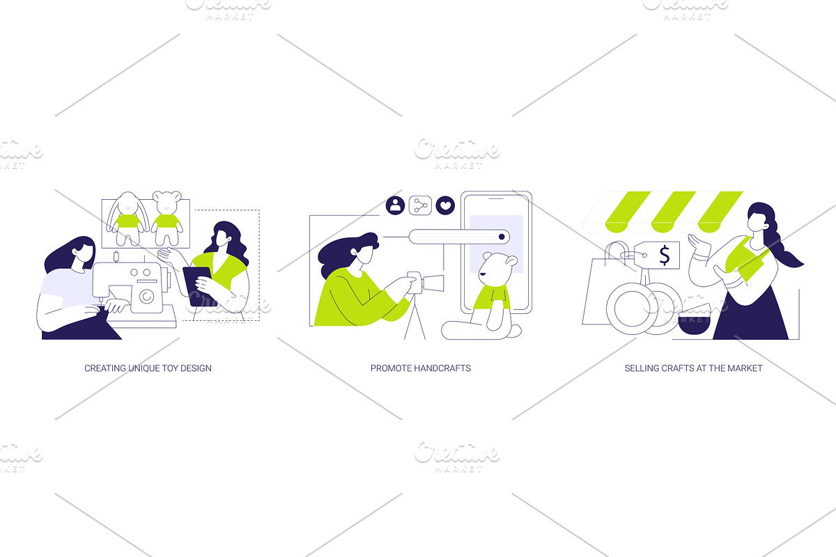 Selling handmade crafts isolated, a Finance Illustration by Visual Generation