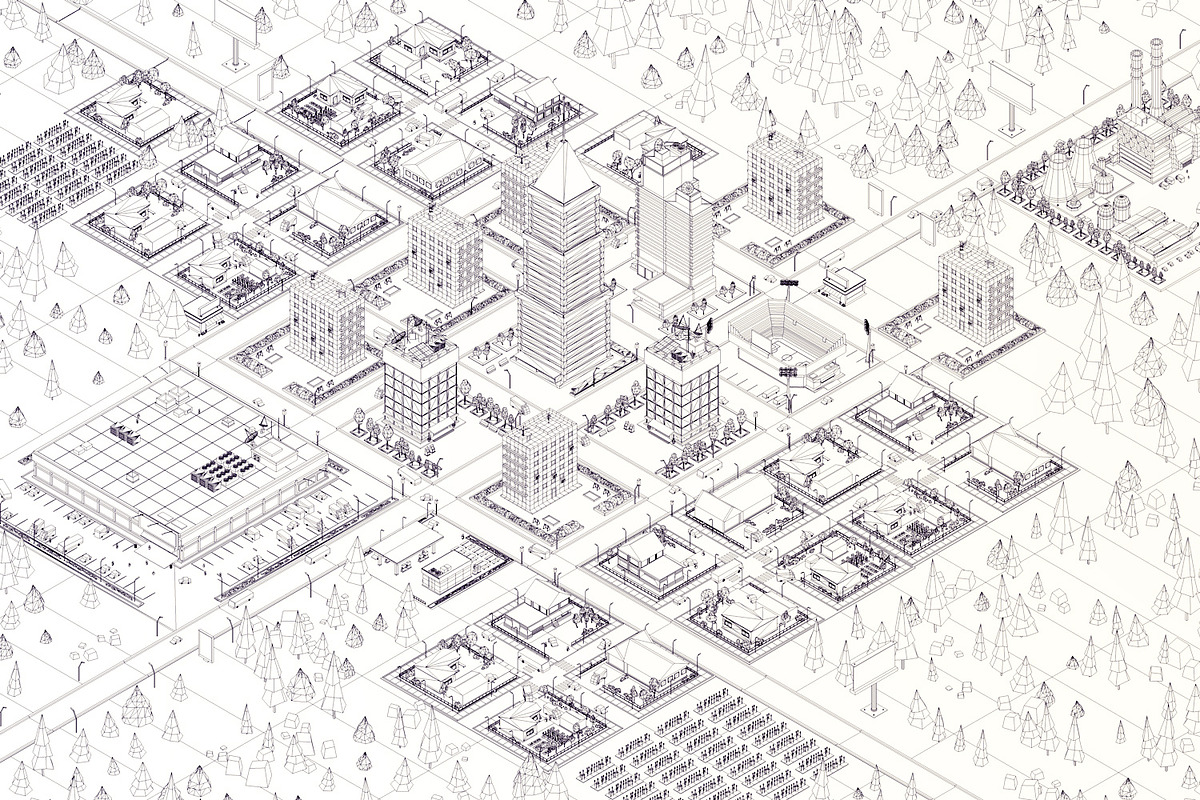 Cartoon Low Poly Town City Pack, an Environmental 3D Model by Anton Moek (Photo 2 of 11)