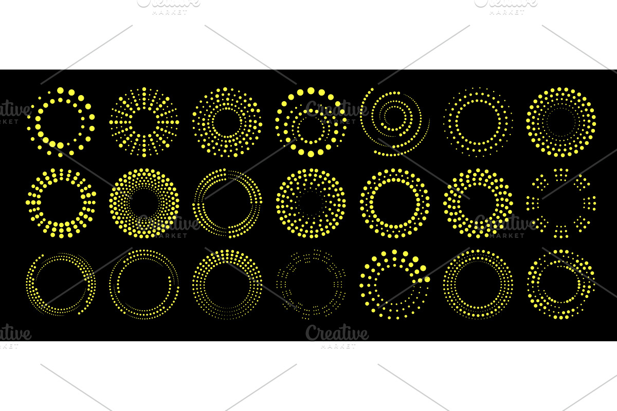 Yellow dot radial ripple patterns, an Illustration by art PVP - market