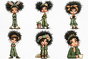 Quirky Grumpy Black Girl Clipart, a Seasonal Illustration by Craft Nest (Thumbnail 4 of 12)